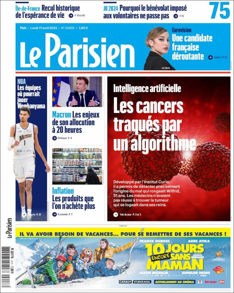 Portada de Le Parisien (Francia)
