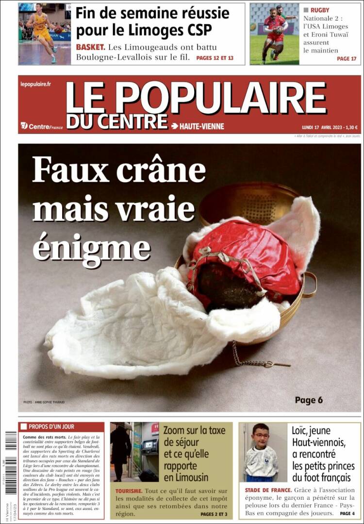 Portada de Le Populaire du Centre (Francia)