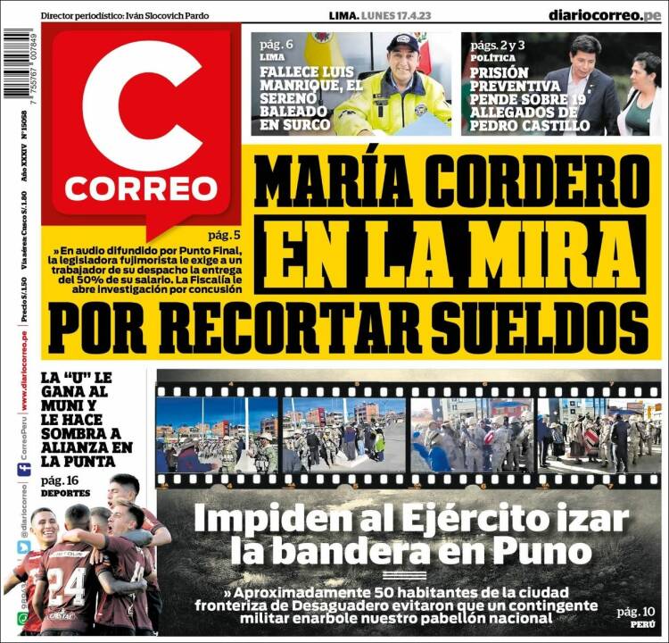 Portada de Diario Correo (Perú)