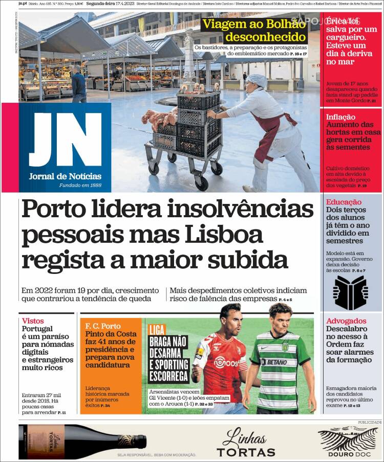 Portada de Jornal de Notícias (Portugal)
