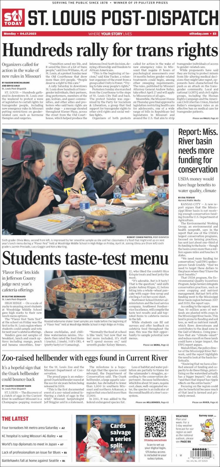 Portada de St. Louis Post-Dispatch (USA)