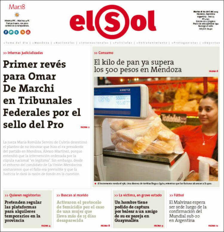 Portada de El Sol (Argentine)