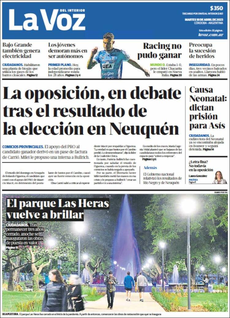 Portada de La Voz del Interior (Argentine)