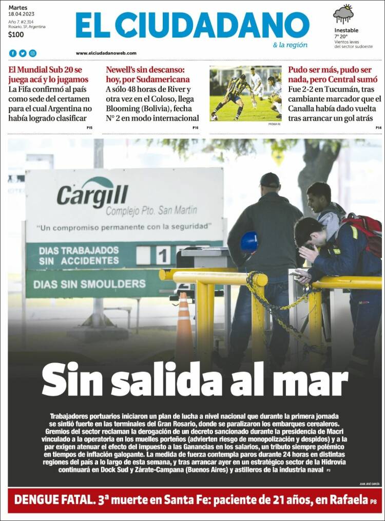 Portada de Diario El Ciudadano (Argentine)