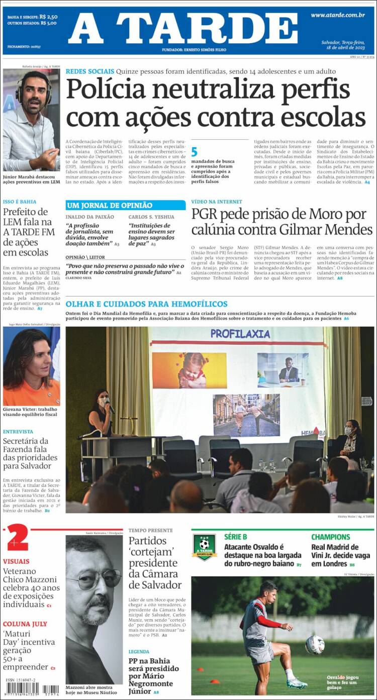 Portada de Diário A Tarde (Brasil)