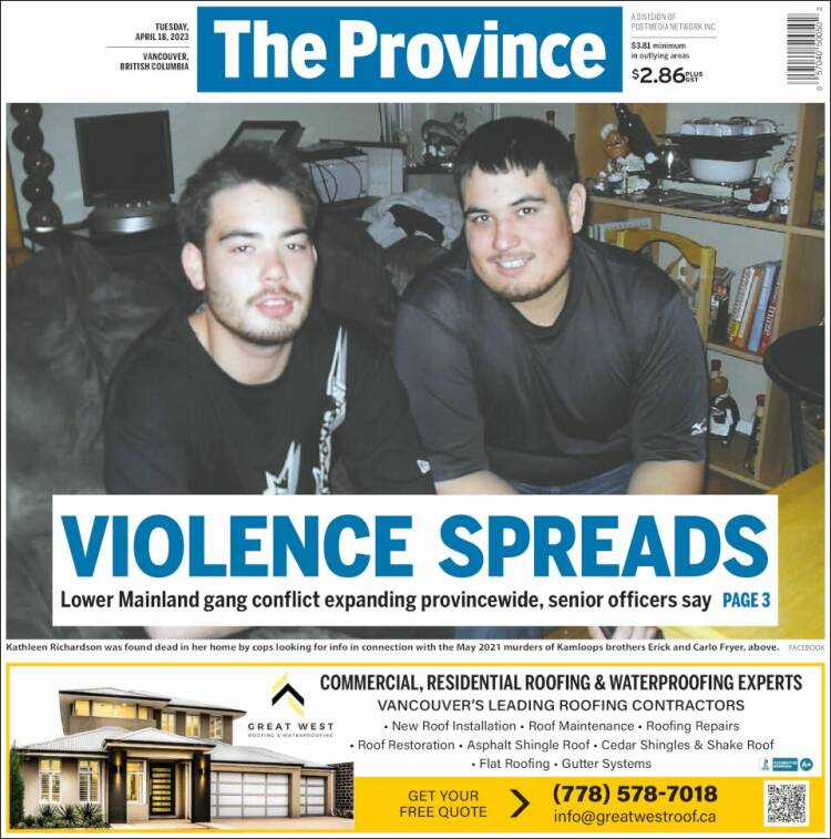 Portada de The Province (Canadá)