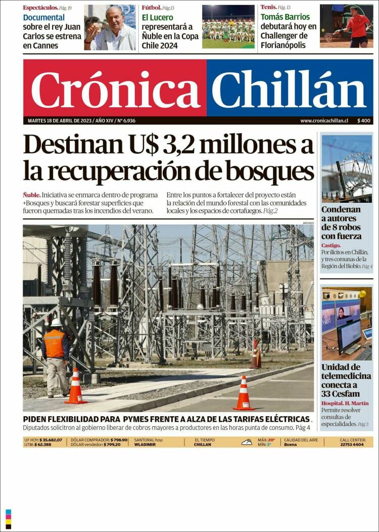 Portada de Crónica Chillán (Chile)