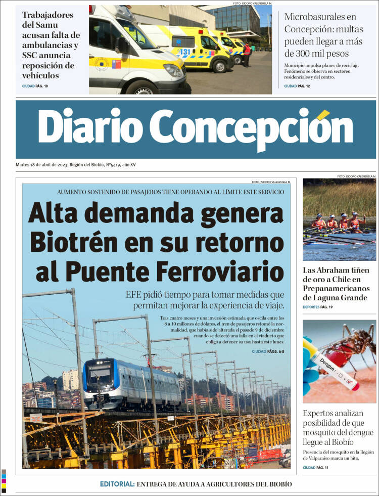 Portada de Diario de Concepción (Chile)