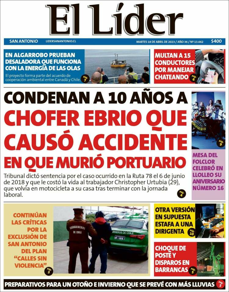 Portada de Lider de San Antonio (Chile)