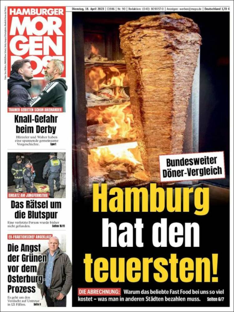 Portada de Hamburger Morgenpost  (Alemania)