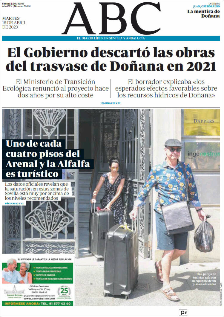 Portada de ABC - Sevilla (España)