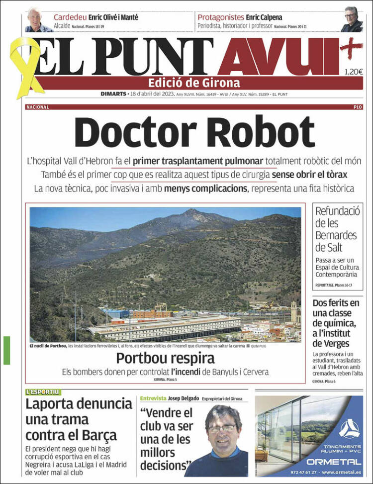 Portada de El Punt Avui - Girona (España)