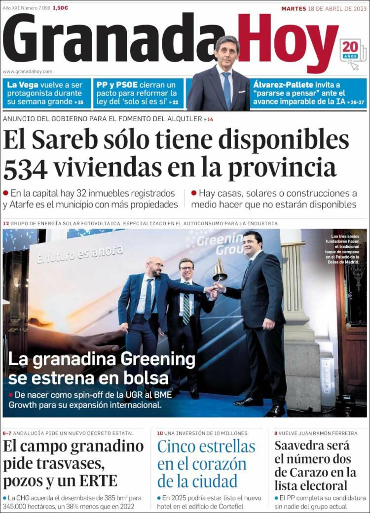 Portada de Granada Hoy (España)