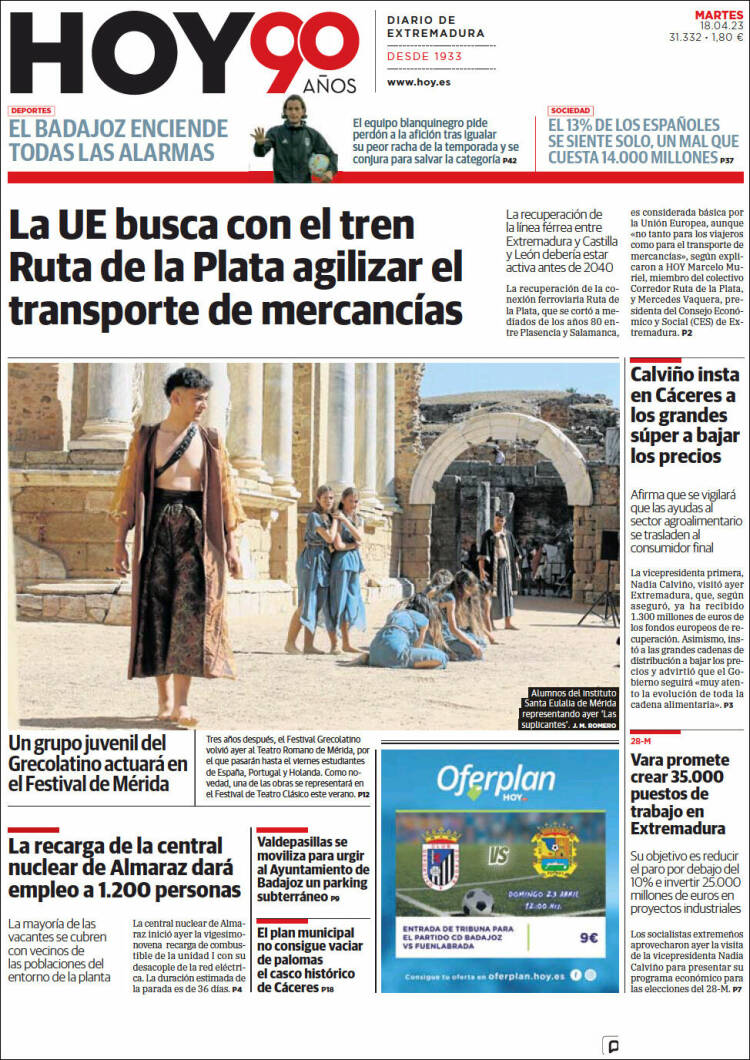 Portada de Hoy - Caceres (España)