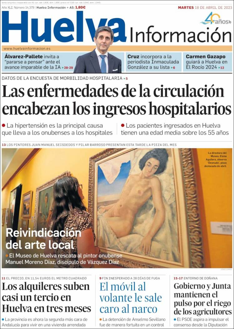 Portada de Huelva Información (España)