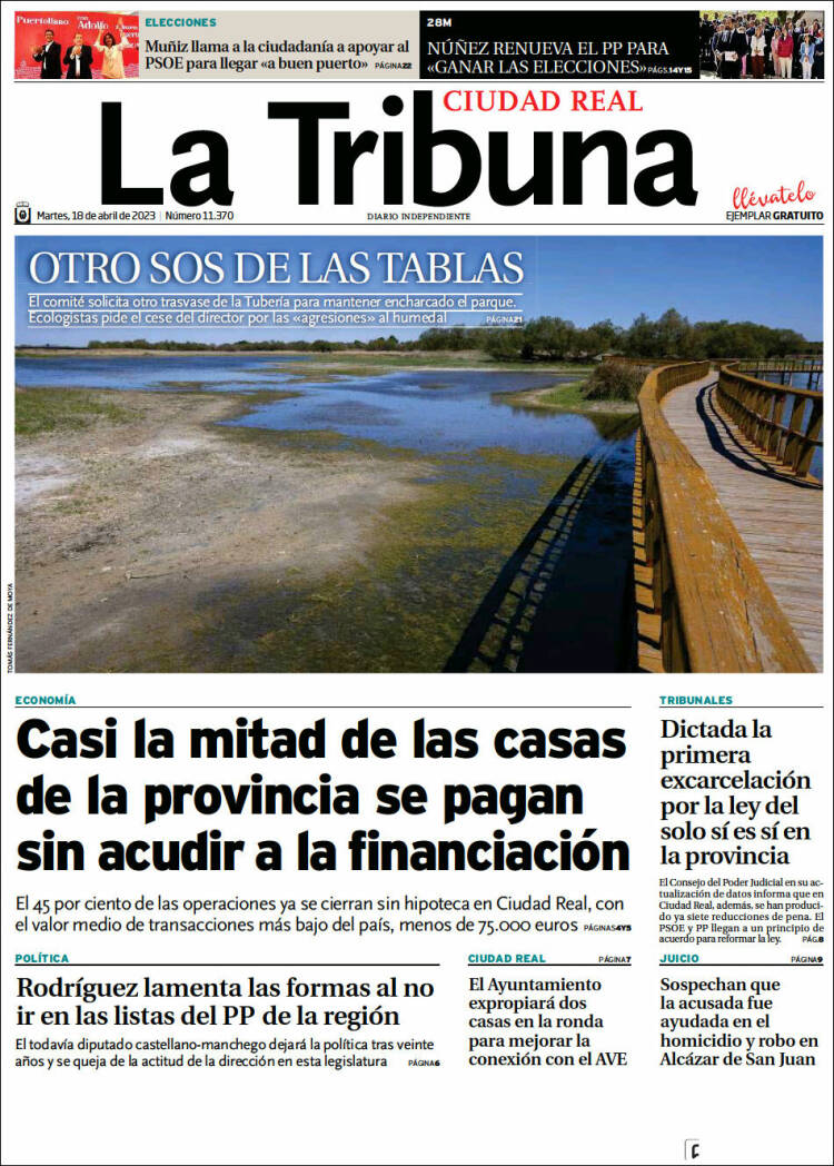 Portada de La Tribuna de Ciudad Real (España)