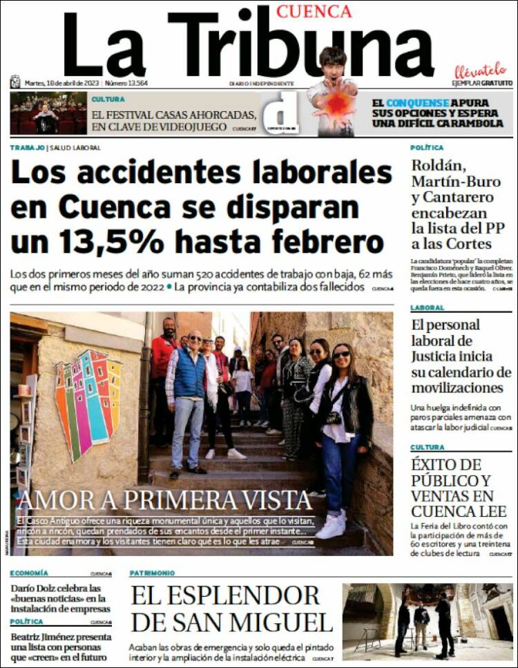 Portada de La Tribuna de Cuenca (España)