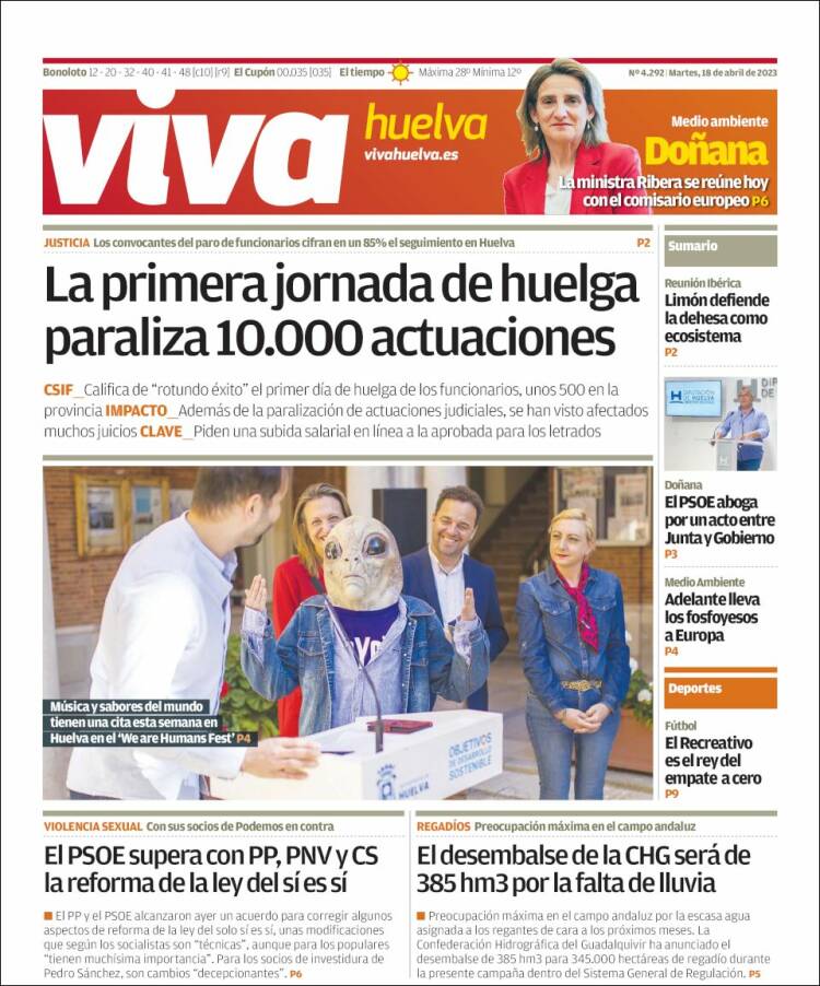Portada de Viva Huelva (España)