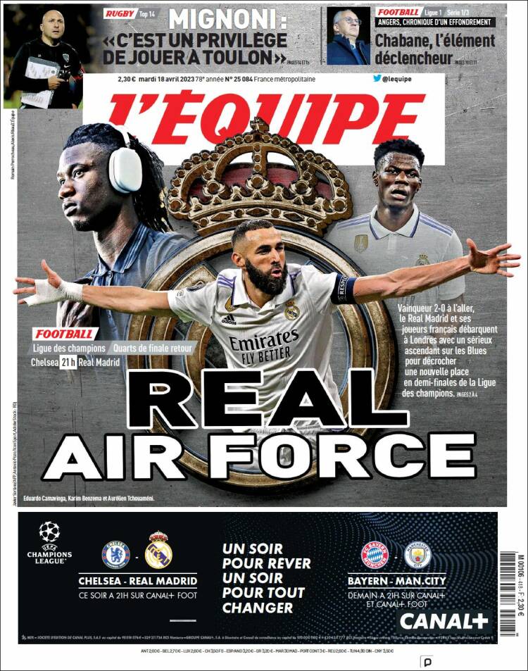 Portada de L'Equipe (Francia)