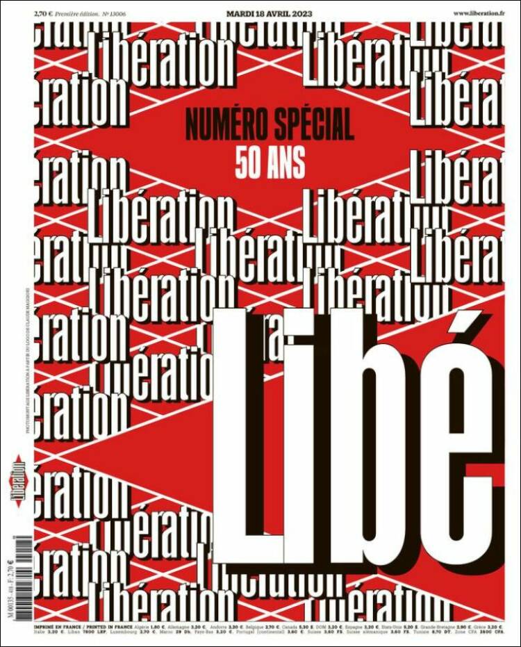 Portada de Libération (Francia)