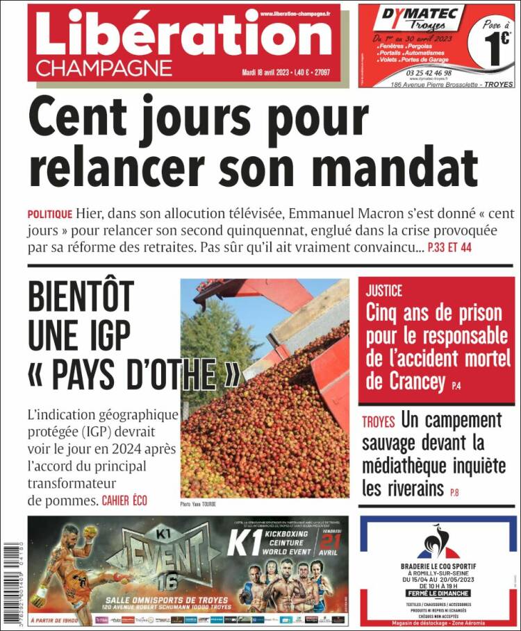 Portada de Libération Champagne (Francia)