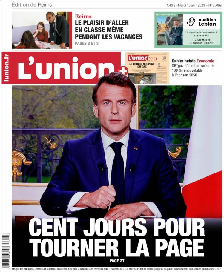 Portada de L'Union (Francia)
