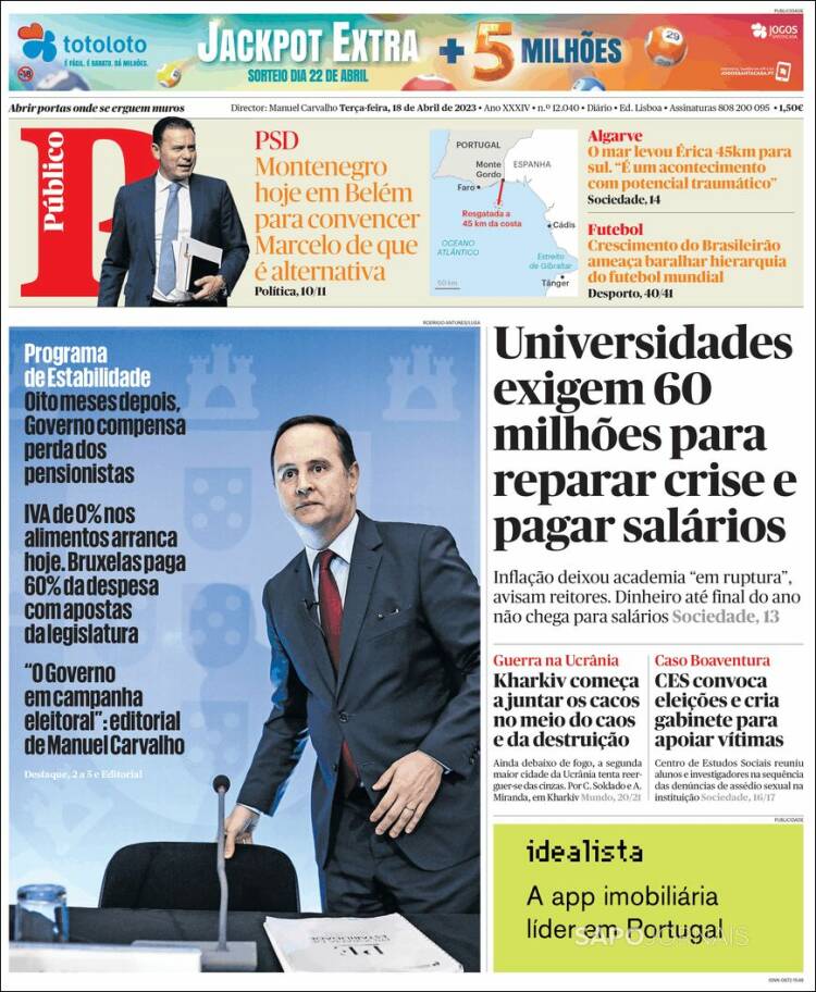 Portada de Público (Portugal)