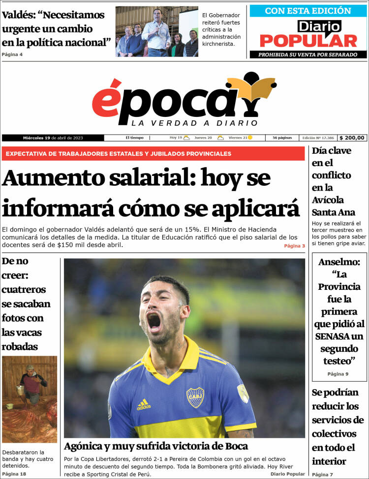 Portada de Diario Época (Argentina)