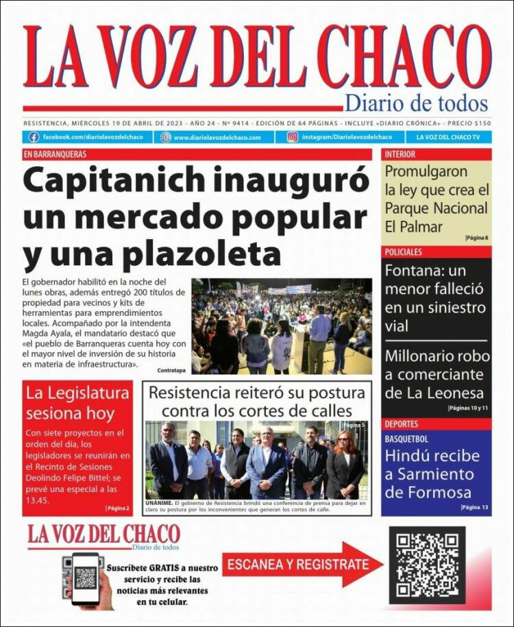 Portada de La Voz del Chaco (Argentina)