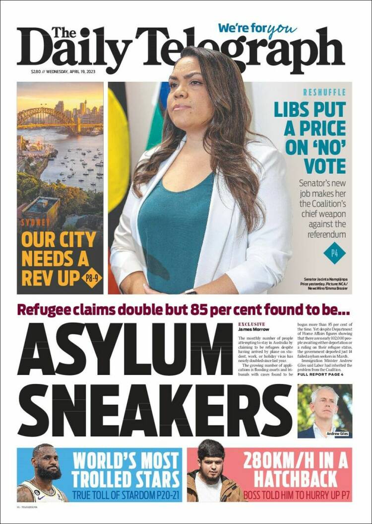 Portada de The Daily Telegraph (Australia)
