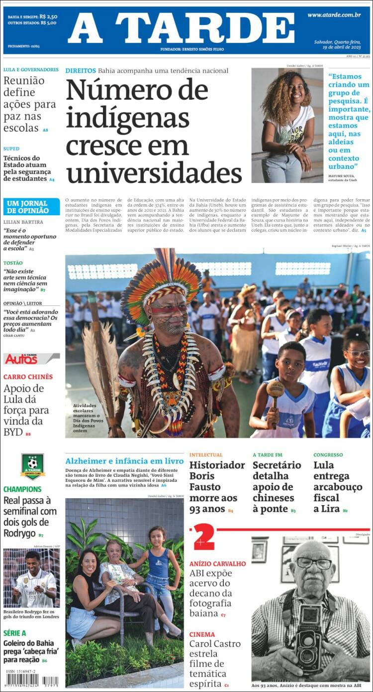 Portada de Diário A Tarde (Brasil)