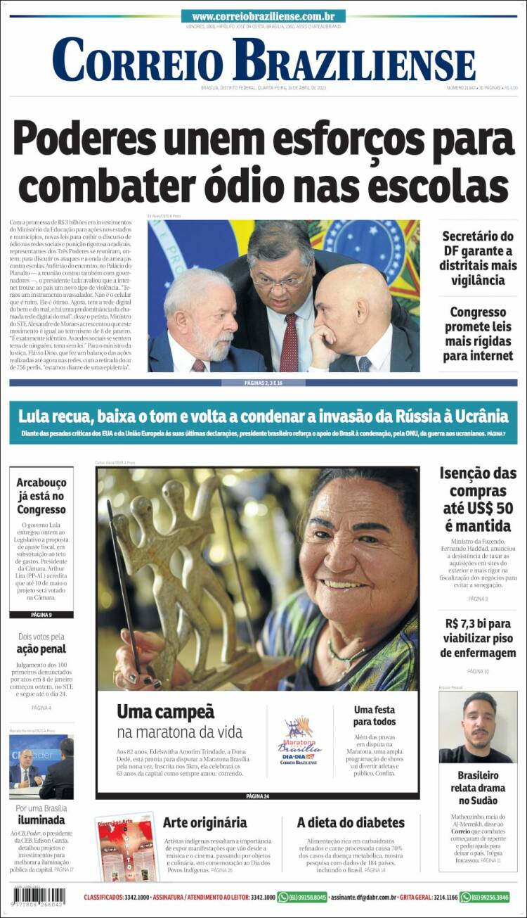Portada de Correio Braziliense (Brasil)