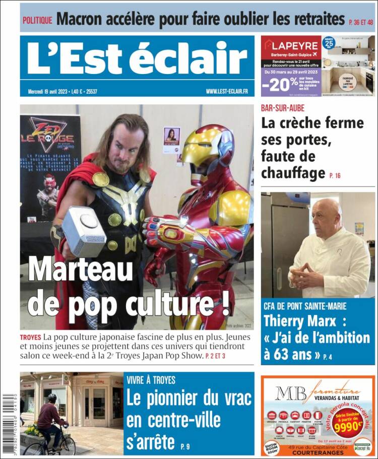 Portada de L'Est Eclair (Francia)