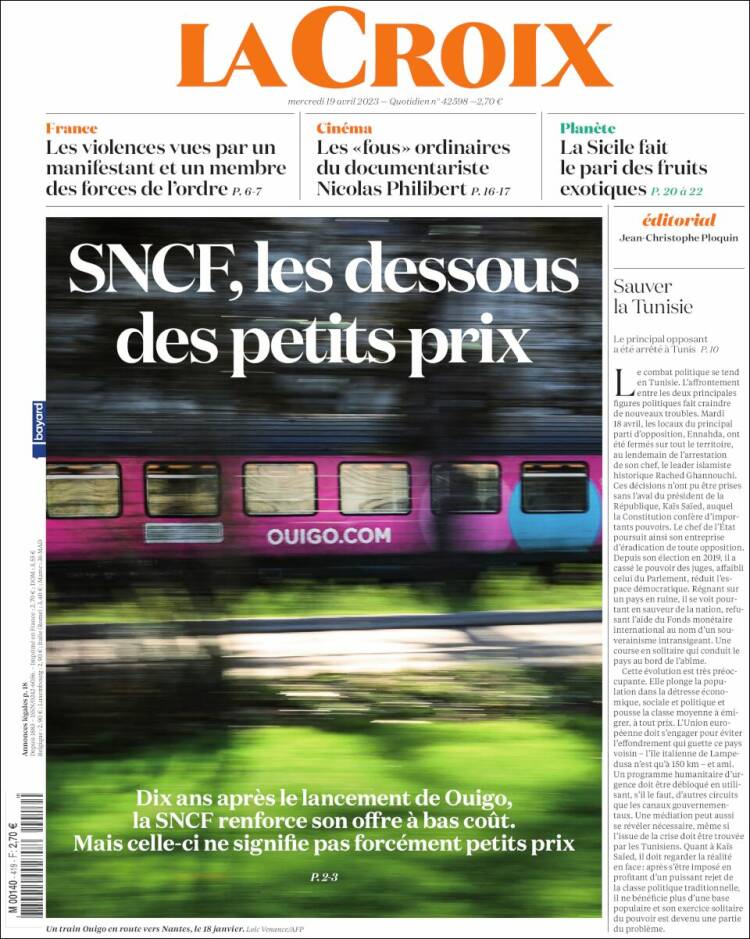 Portada de La Croix (Francia)