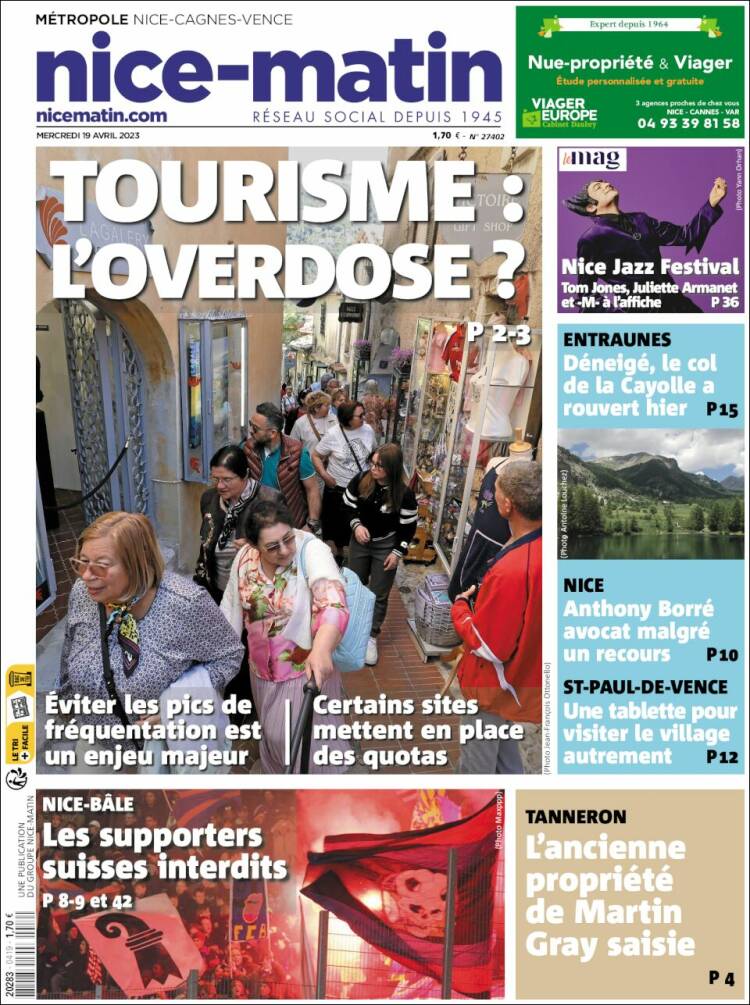 Portada de Nice-Matin (Francia)