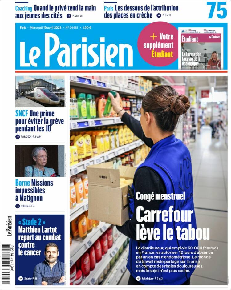 Portada de Le Parisien (Francia)