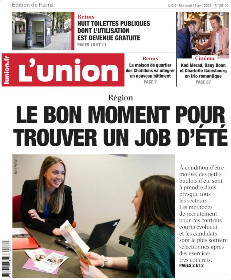 Portada de L'Union (Francia)