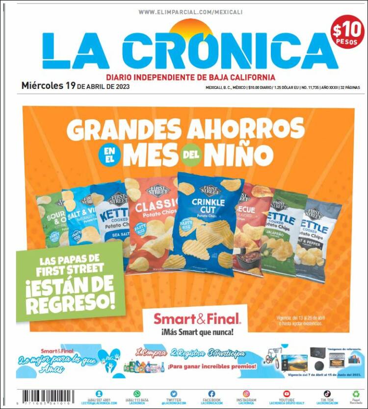 Portada de La Crónica de Baja California (M&eacute;xico)