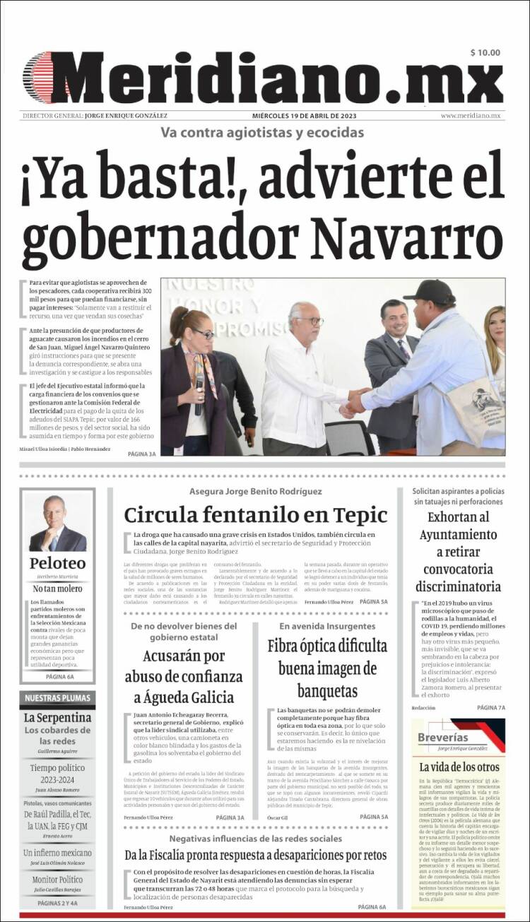 Portada de Meridiano (M&eacute;xico)