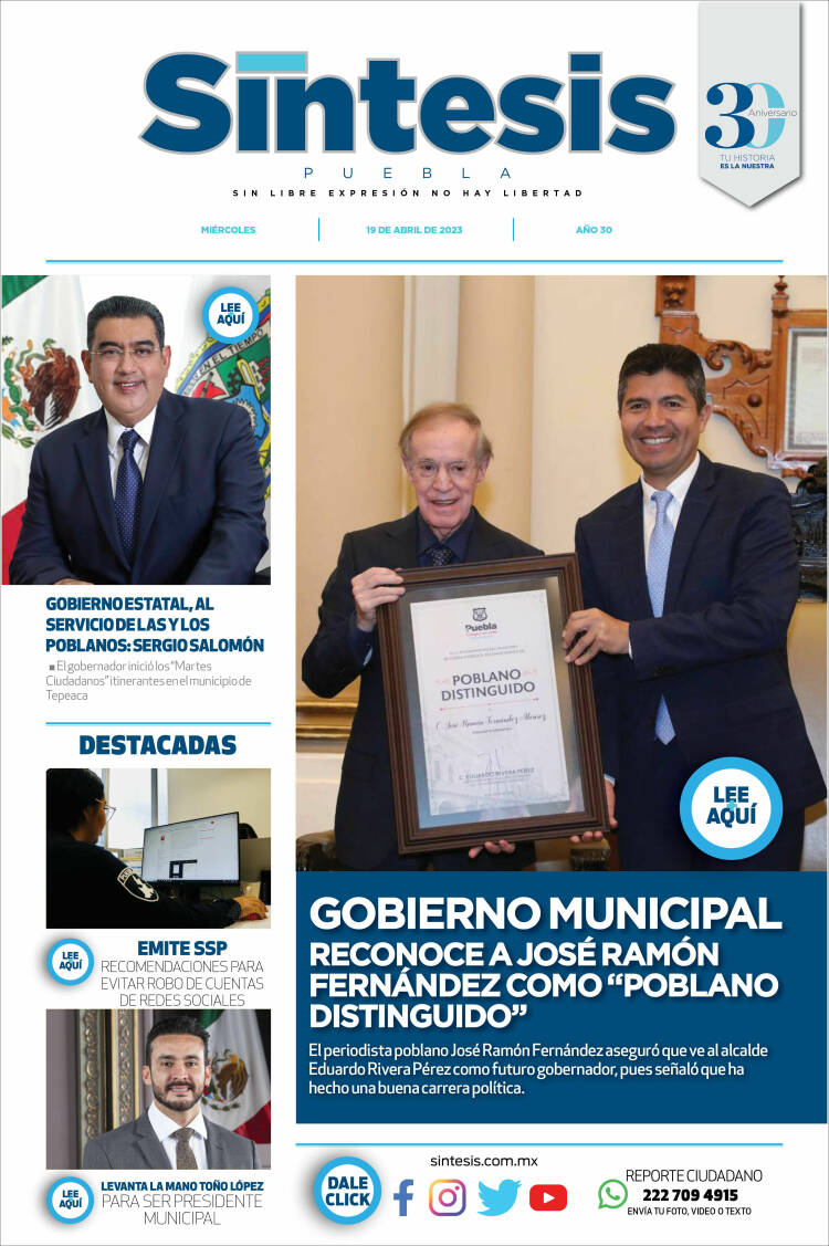 Portada de Síntesis - Puebla (M&eacute;xico)
