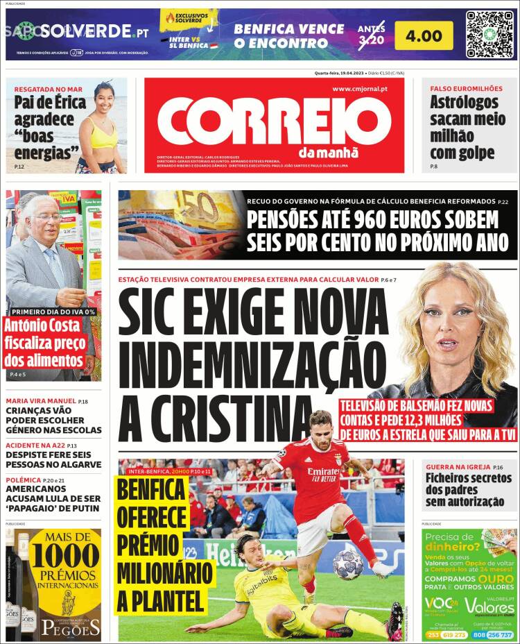 Portada de Correio da Manhã (Portugal)