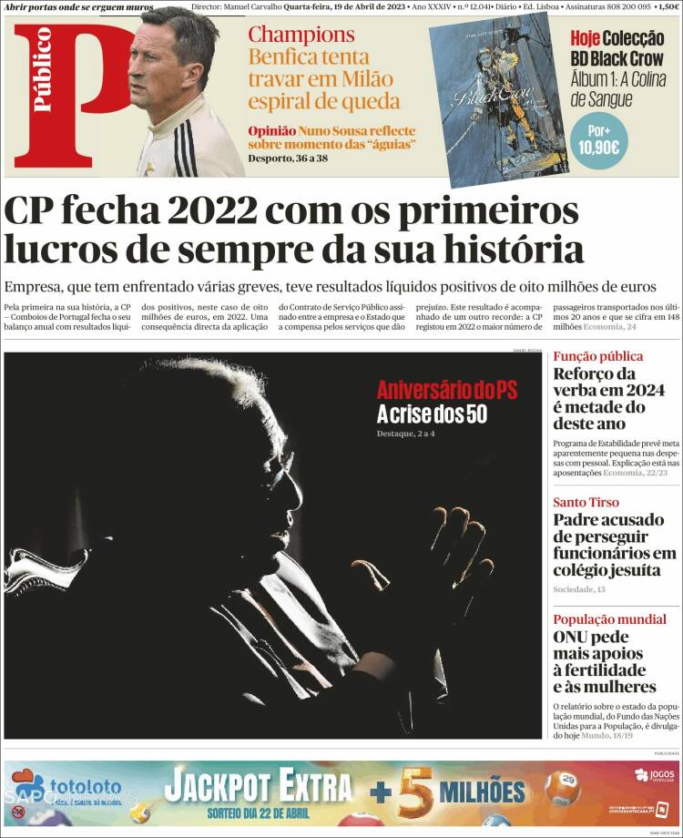 Portada de Público (Portugal)