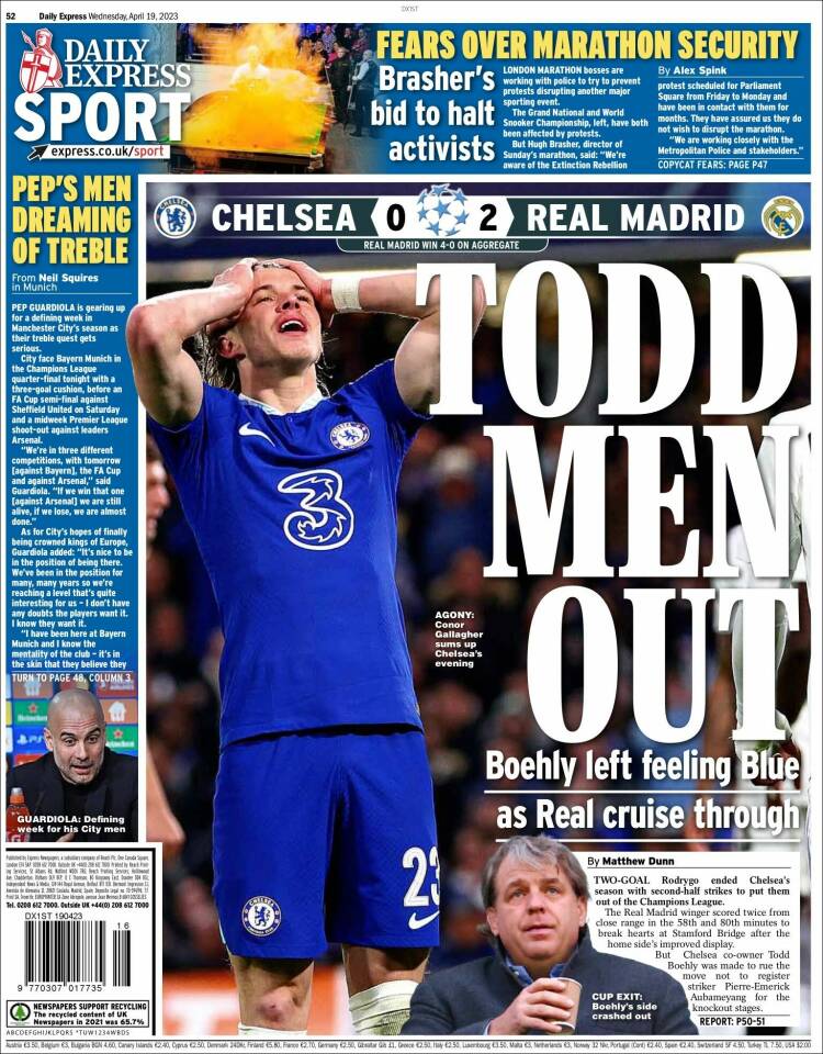 Portada de Express Sport (Reino Unido)