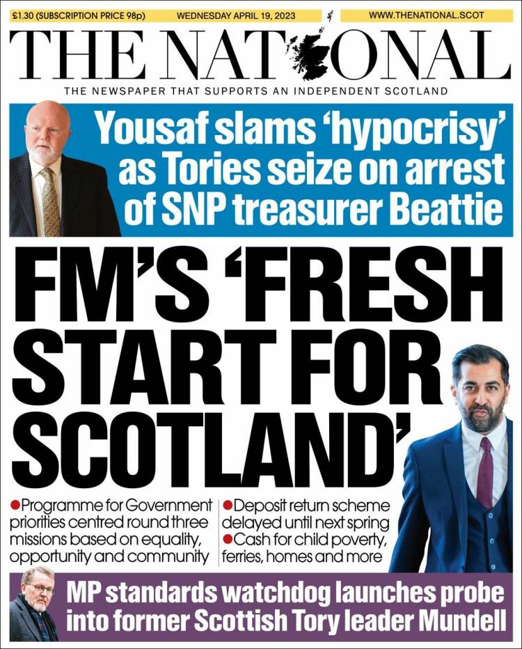 Portada de The National (Reino Unido)