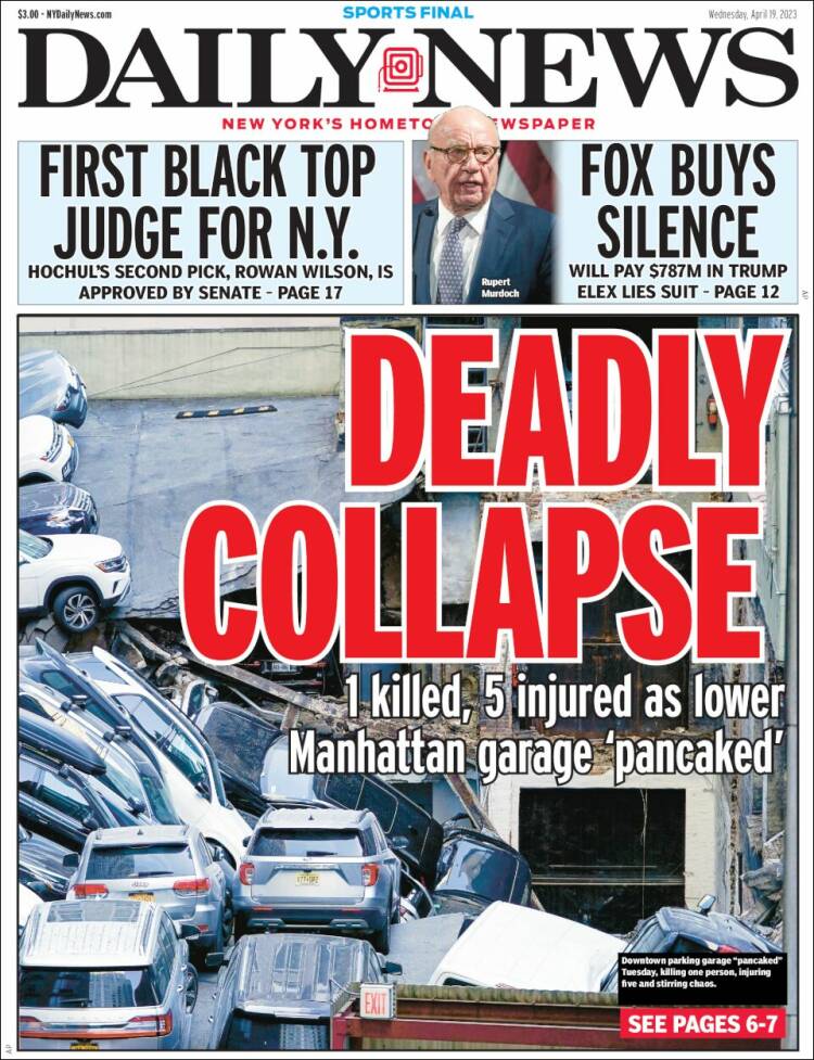 Portada de Daily News - New York (États-Unis)