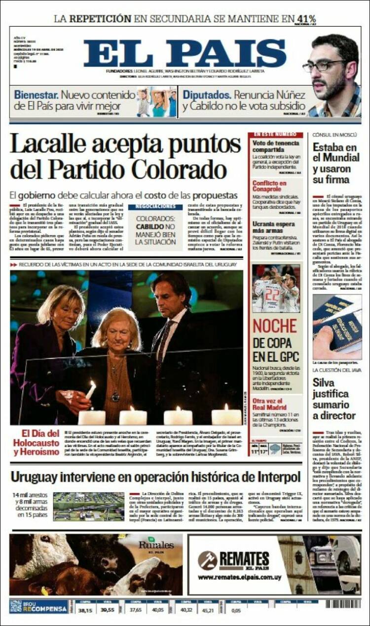 Portada de El País (Uruguay)