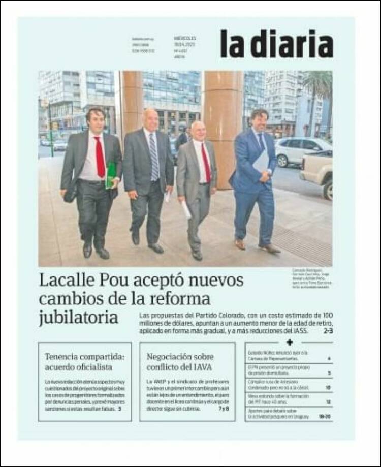 Portada de La Diaria (Uruguay)