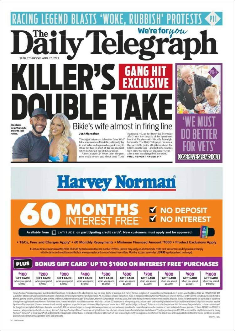 Portada de The Daily Telegraph (Australia)