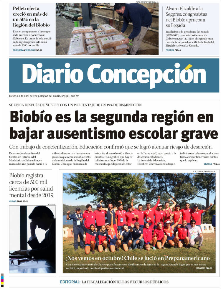 Portada de Diario de Concepción (Chile)