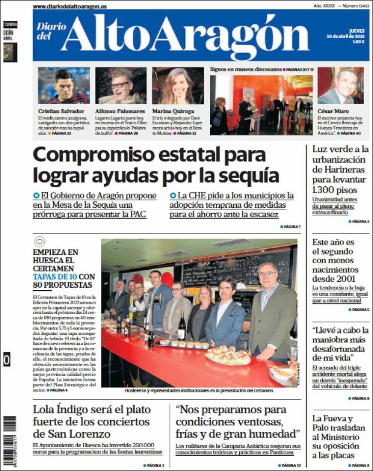 Portada de Diario del AltoAragón (España)